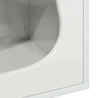 Katt Hus Glanset Hvit 42,5 x 40 x 52,5 cm Konstruert tre