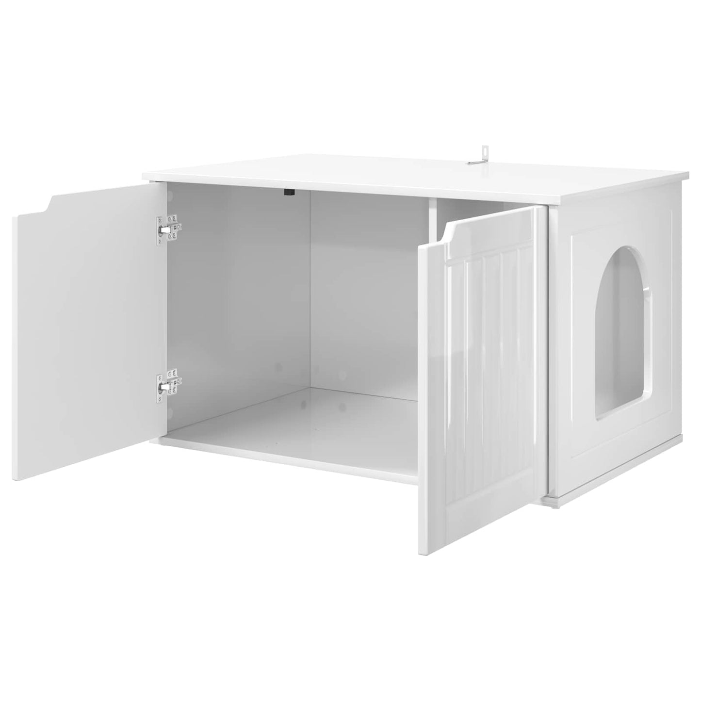 Katt Hus Glanset Hvit 85 x 55 x 50,5 cm Konstruert tre