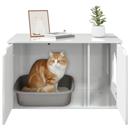 Katt Hus Glanset Hvit 85 x 55 x 50,5 cm Konstruert tre