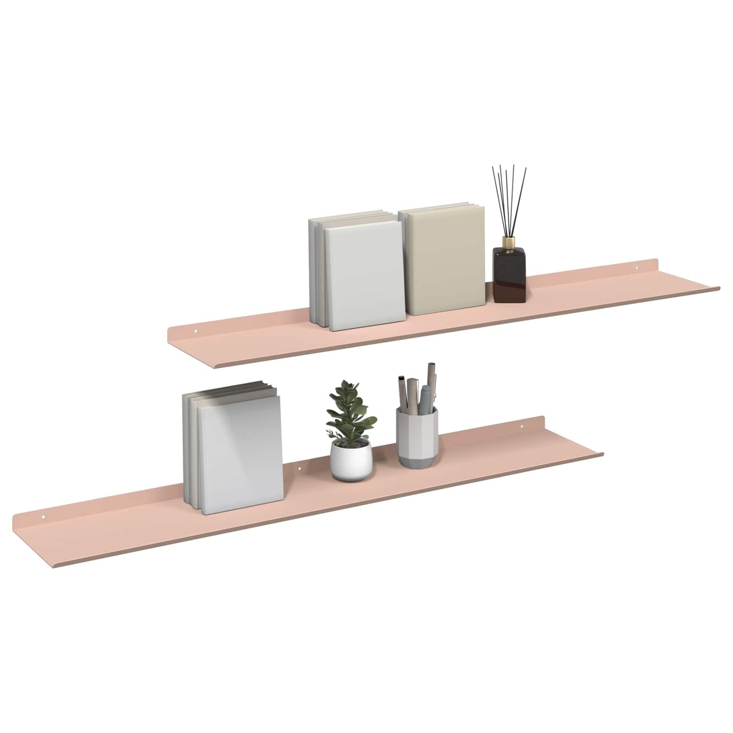 Flytende hylle Veggmontert 2 pcs Rosa 100 x 18 x 2,5 cm Stål