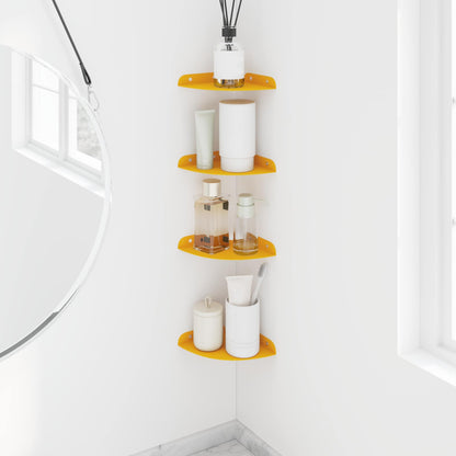 Flytende hylle med hylle 4 pcs Sennepsgul 15 x 15 x 2 cm