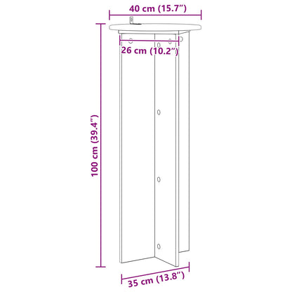 Planteholder 2 pcs Svart Ø40 x 100 cm Konstruert tre