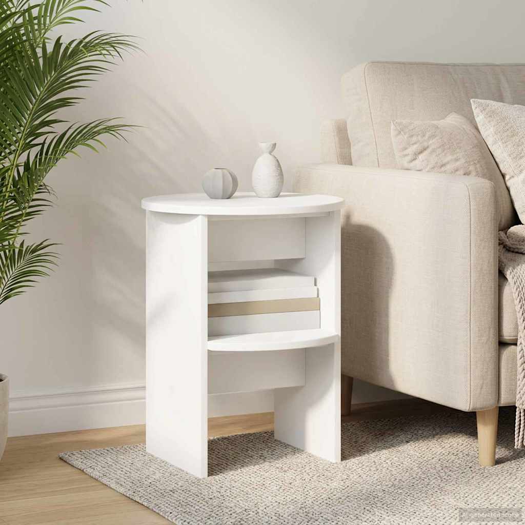 Sideskap 2 pcs Hvit Ø40 x 50 cm Konstruert tre