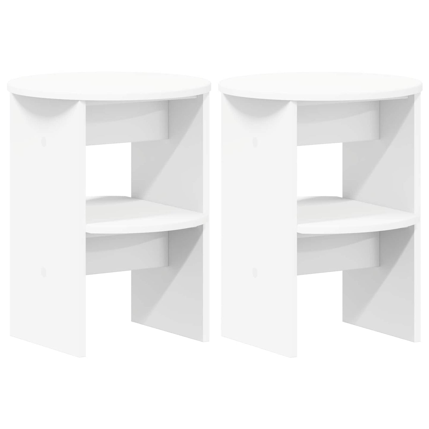Sideskap 2 pcs Hvit Ø40 x 50 cm Konstruert tre