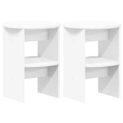 Sideskap 2 pcs Hvit Ø40 x 50 cm Konstruert tre