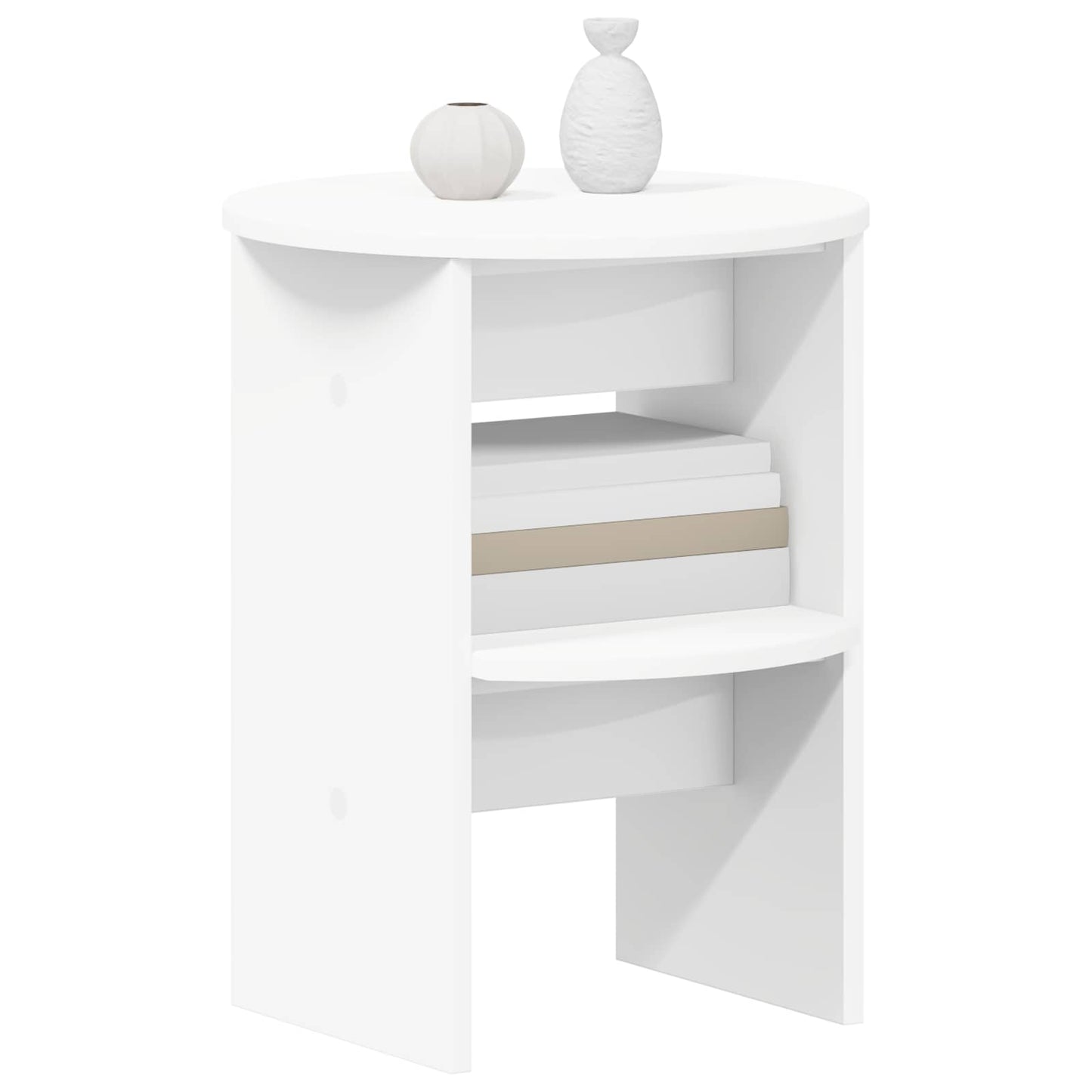 Sideskap 2 pcs Hvit Ø40 x 50 cm Konstruert tre