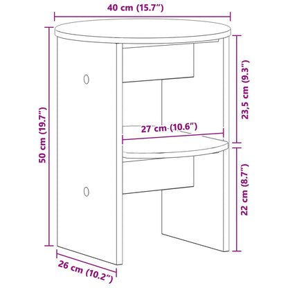 Sideskap 2 pcs Hvit Ø40 x 50 cm Konstruert tre