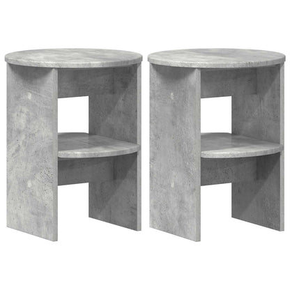 Sideskap 2 pcs BetongGrå Ø40 x 50 cm Konstruert tre