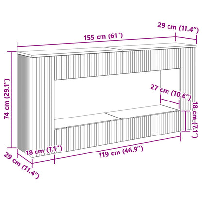 Konsollbord Gammelt tre 155 x 29 x 74 cm Konstruert tre