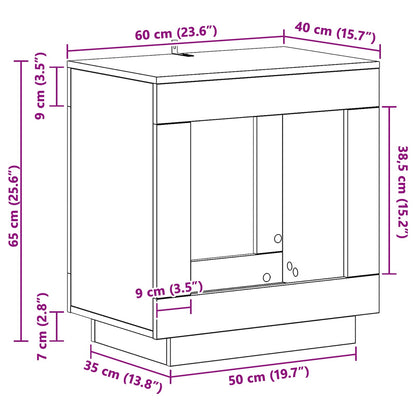 Sidetabell Hvit 60 x 40 x 65 cm Konstruert tre