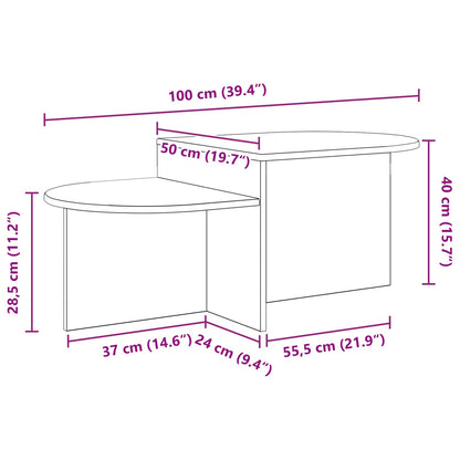 Kaffebord Høgglans hvit 100 x 50 x 40 cm Konstruert tre