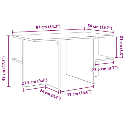 Kaffebord Røkt Eik 87 x 50 x 45 cm Konstruert tre