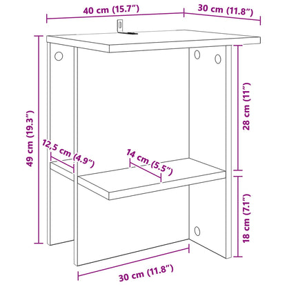 Kaffebord 2 pcs Betonggrå 40 x 30 x 49 cm Konstruert tre