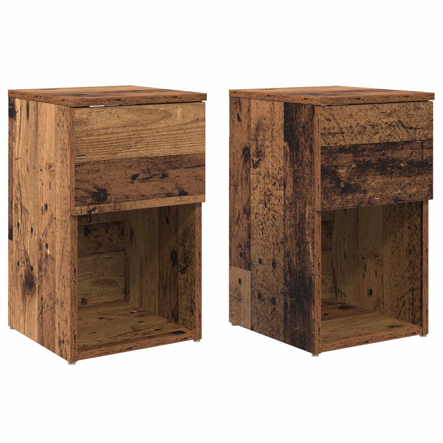 Sengeskap 2 pcs Gammelt tre 29 x 31,5 x 49 cm Konstruert tre