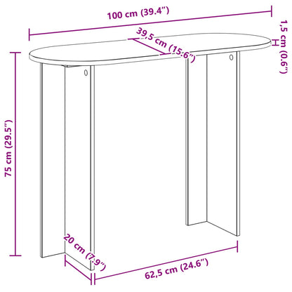 Konsollbord Høgglans hvit 100 x 39,5 x 75 cm Konstruert tre