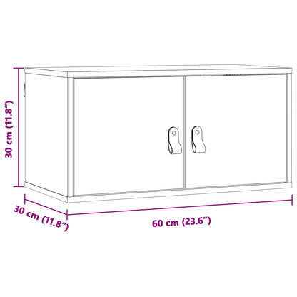 Veggskap Brun med hylle Vokset Brun 60 x 30 x 30 cm Massiv furu