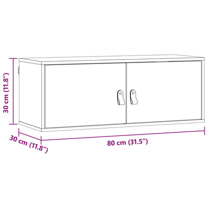 Veggskap Brun med hylle Vokset Brun 80 x 30 x 30 cm Massiv furu