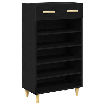 Sko Skap med skuff Svart Eik 60 x 35 x 105 cm Konstruert tre