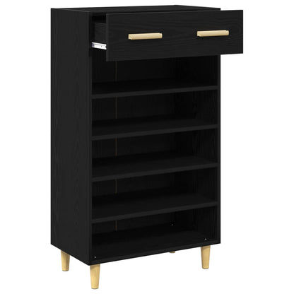 Sko Skap med skuff Svart Eik 60 x 35 x 105 cm Konstruert tre