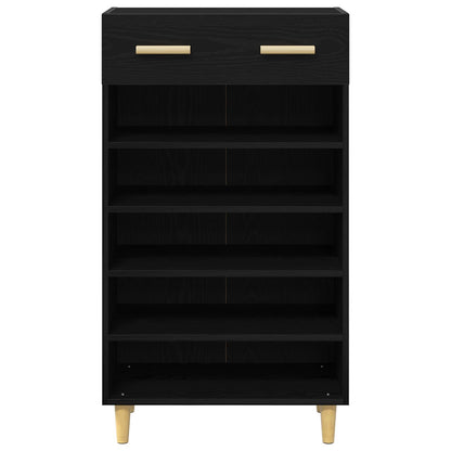 Sko Skap med skuff Svart Eik 60 x 35 x 105 cm Konstruert tre