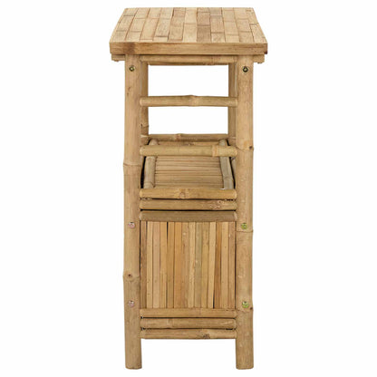 Konsollbord med hylle med dør Naturlig 80 x 35 x 75 cm Bambus