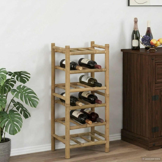 Vinstativ Vinskap Naturlig 32,5 x 29,5 x 72 cm Bambus