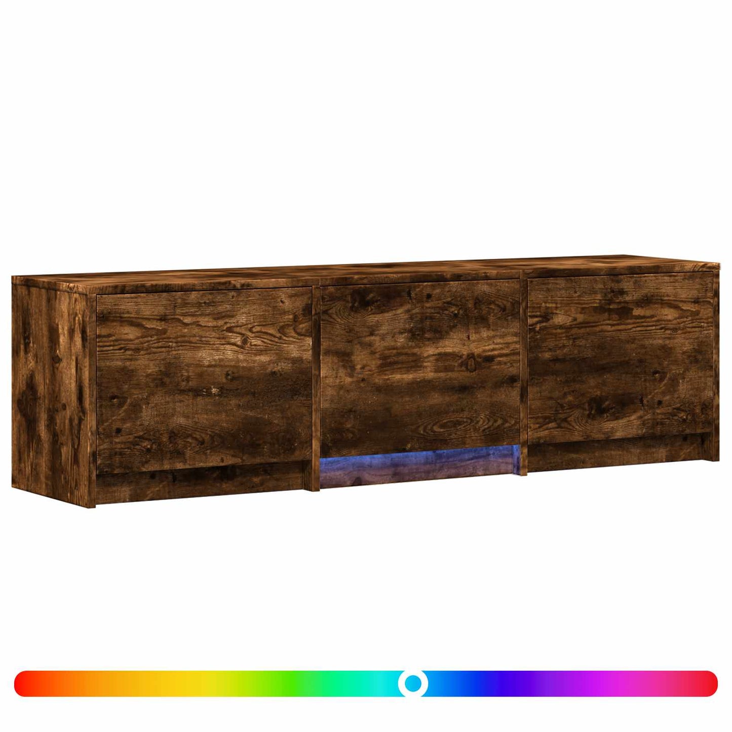 TV-benk med LED Røkt Eik 140 x 34 x 40 cm Konstruert tre