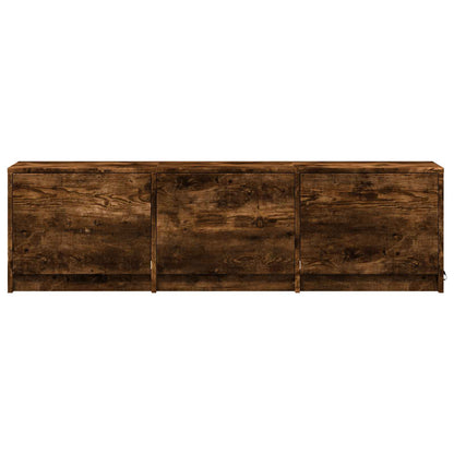 TV-benk med LED Røkt Eik 140 x 34 x 40 cm Konstruert tre