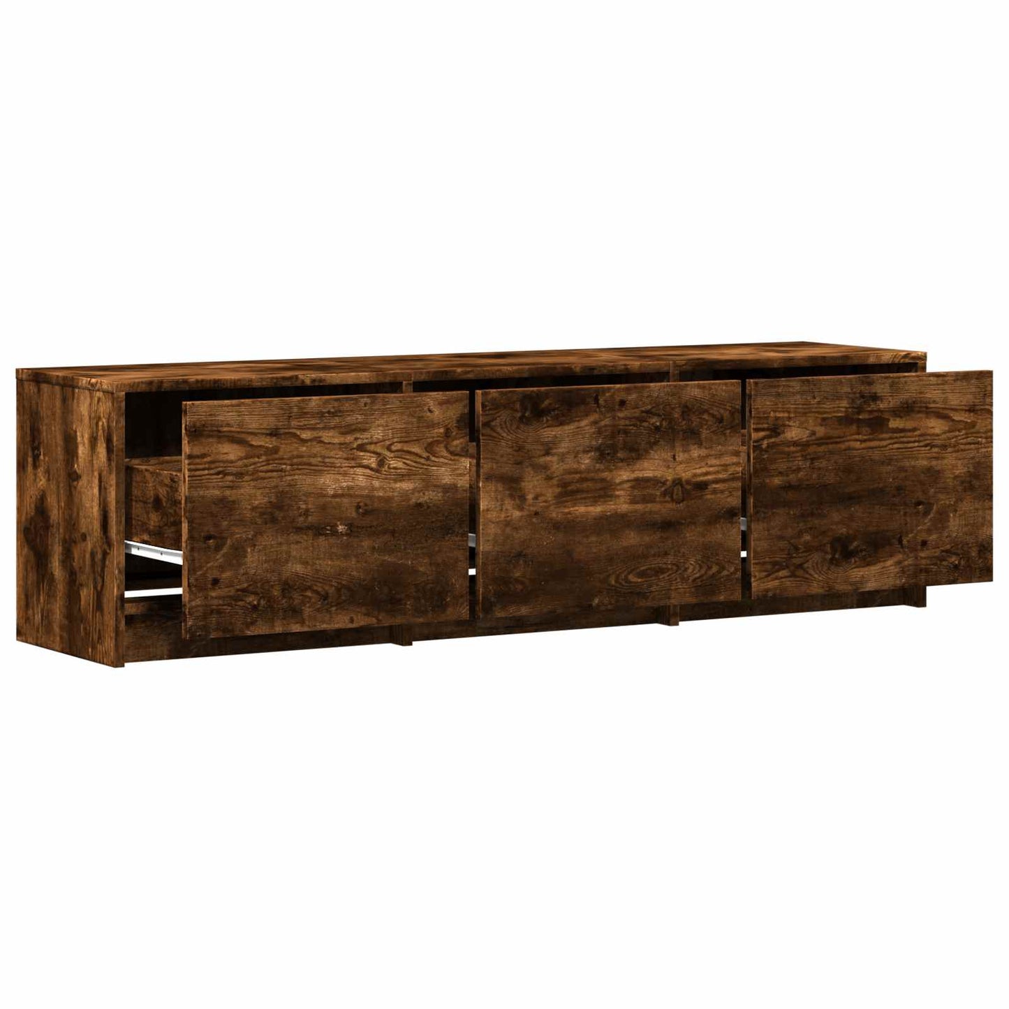 TV-benk med LED Røkt Eik 140 x 34 x 40 cm Konstruert tre