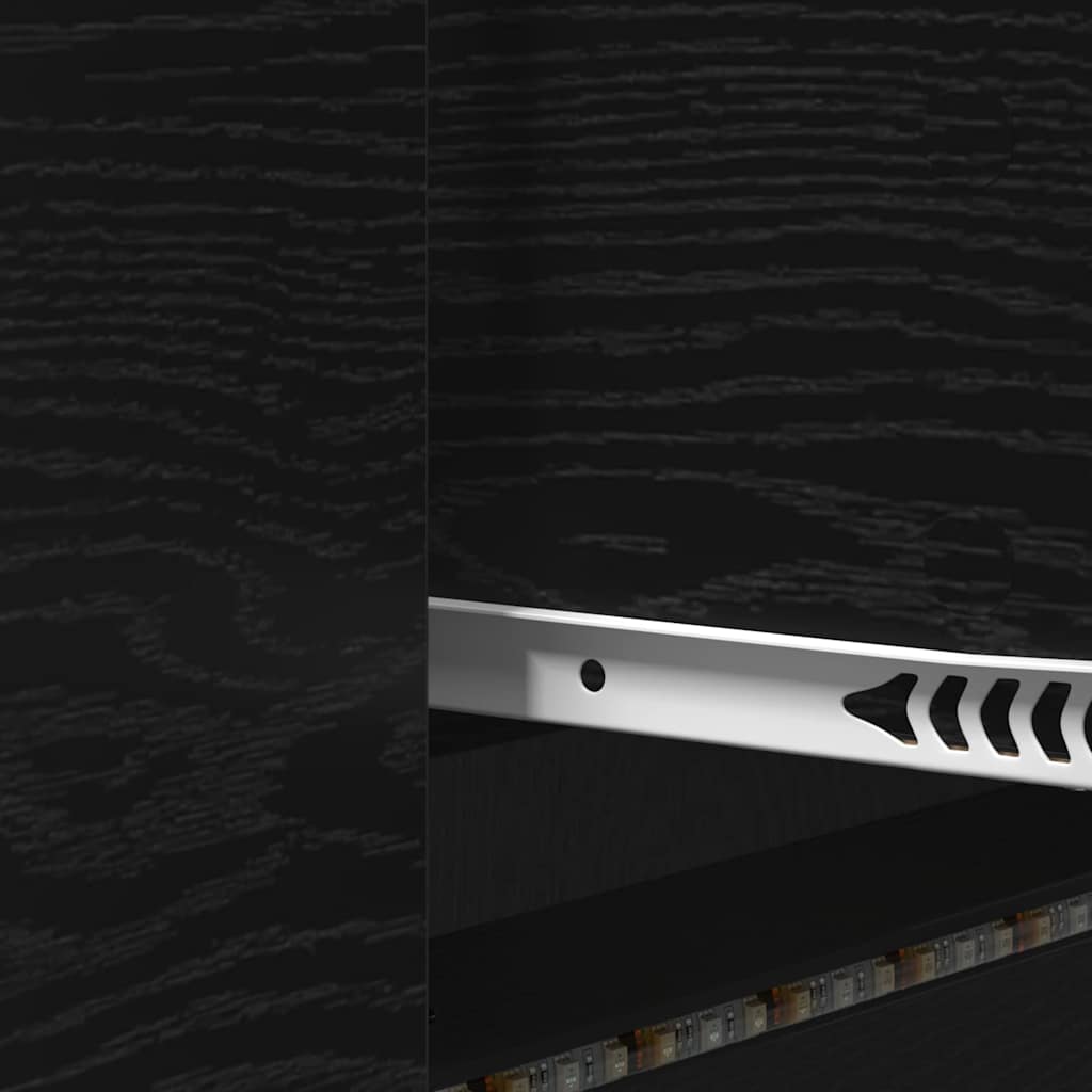 TV-Møbel Svart Eik TV-benk LED 140 x 34 x 40 cm