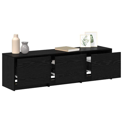 TV-Møbel Svart Eik TV-benk LED 140 x 34 x 40 cm