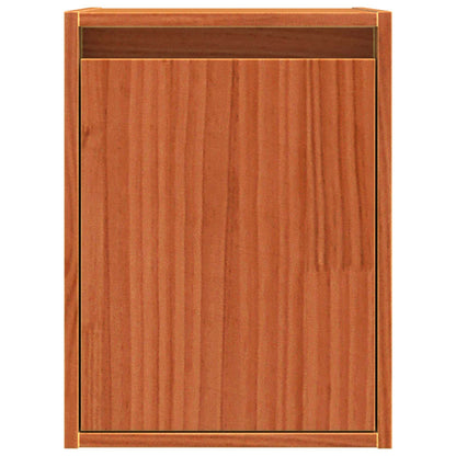 Veggskap med dør 2 pcs Vokset Brun 30 x 30 x 40 cm Massiv furu
