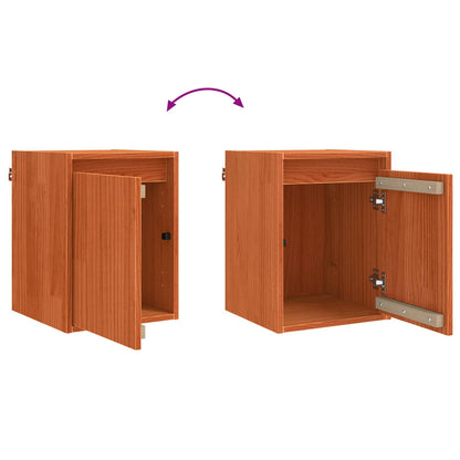 Veggskap med dør 2 pcs Vokset Brun 30 x 30 x 40 cm Massiv furu