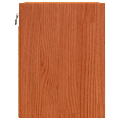 Veggskap med dør 2 pcs Vokset Brun 30 x 30 x 40 cm Massiv furu