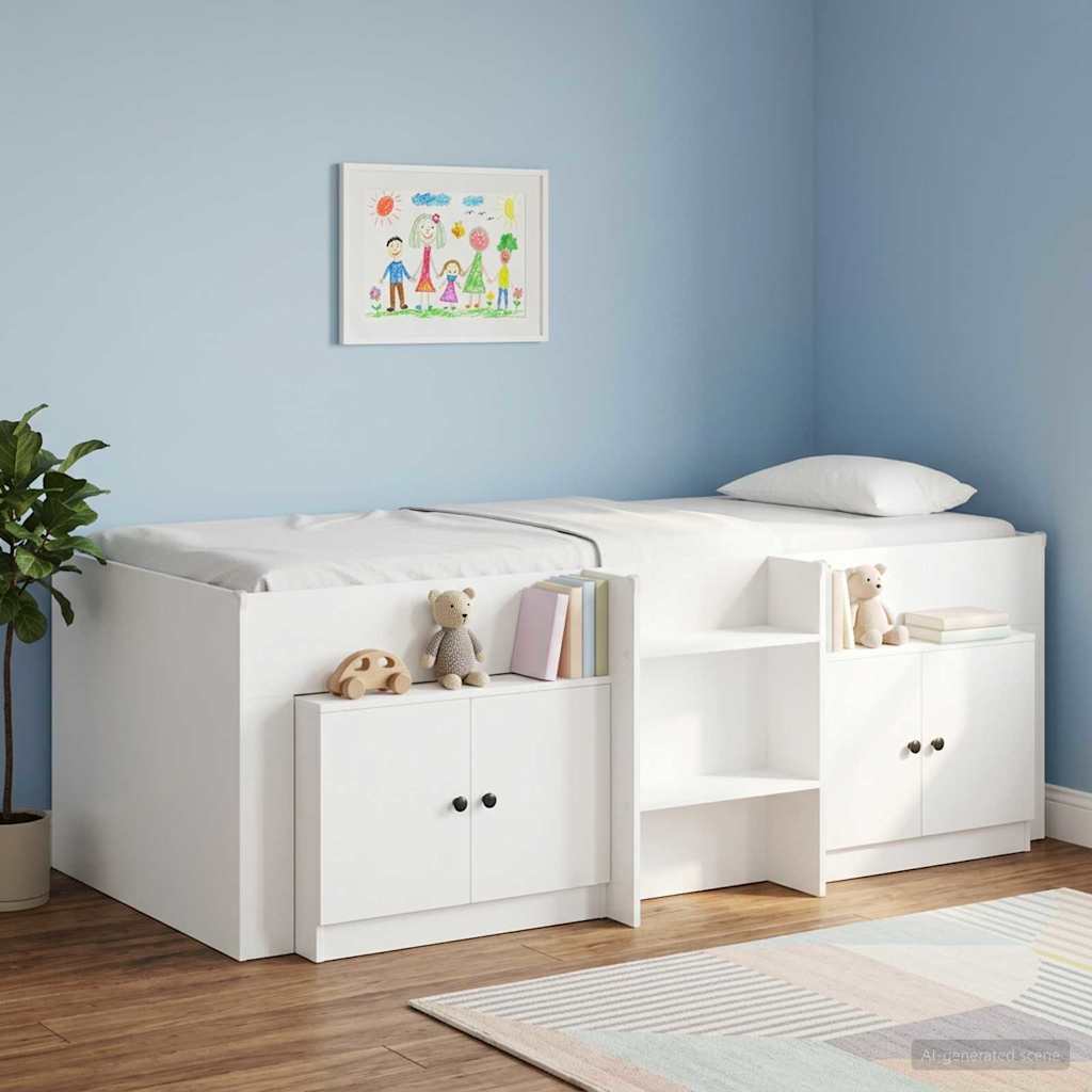 Sengeskap med lagring 2 pcs Hvit 66 x 35 x 48 cm Konstruert tre