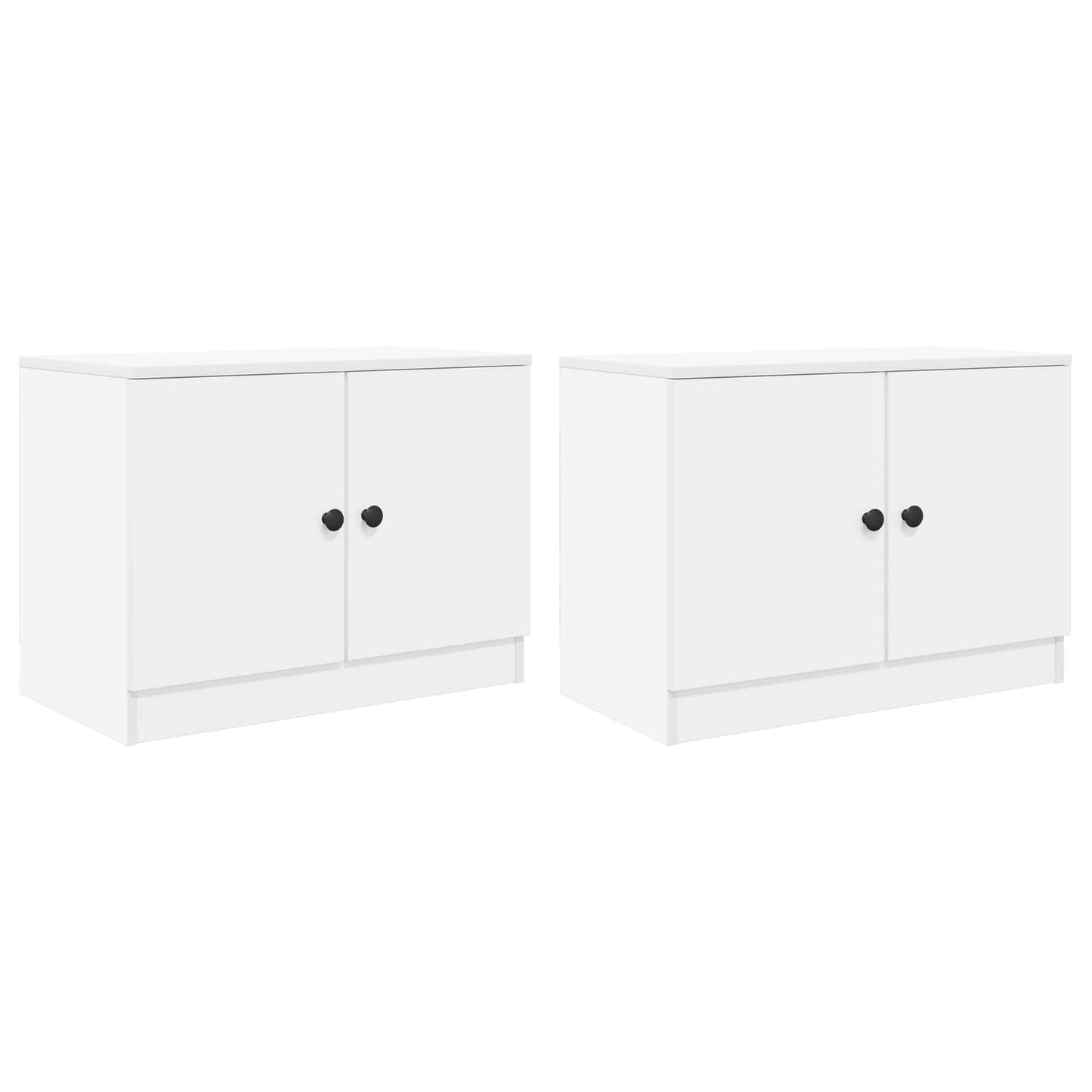 Sengeskap med lagring 2 pcs Hvit 66 x 35 x 48 cm Konstruert tre