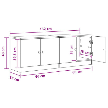 Sengeskap med lagring 2 pcs Hvit 66 x 35 x 48 cm Konstruert tre