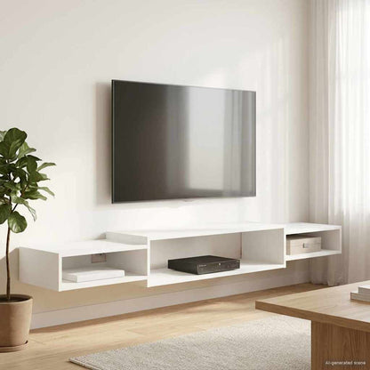 Vegghengt TV-skap Veggmontert Hvit 180 x 28 x 21 cm
