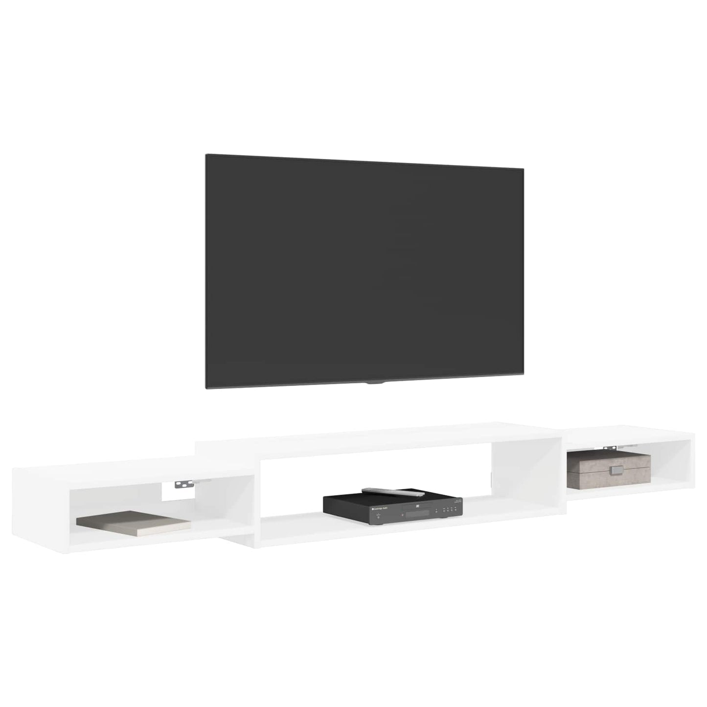 Vegghengt TV-skap Veggmontert Hvit 180 x 28 x 21 cm