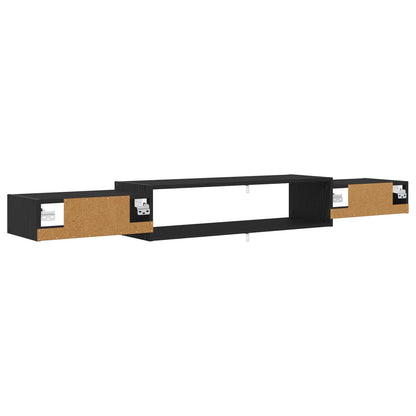 Vegghengt TV-skap Veggmontert Svart eik 180 x 28 x 21 cm