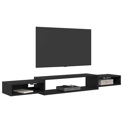 Vegghengt TV-skap Veggmontert Svart eik 180 x 28 x 21 cm