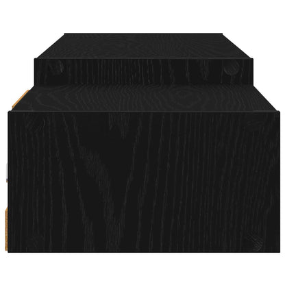 Vegghengt TV-skap Veggmontert Svart eik 180 x 28 x 21 cm