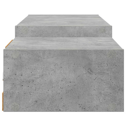 Vegghengt TV-skap Veggmontert Betonggrå 180 x 28 x 21 cm