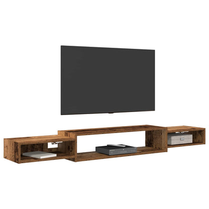 Vegghengt TV-skap Veggmontert Gammelt tre 180 x 28 x 21 cm