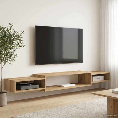 Vegghengt TV-skap Veggmontert Artisan eik 180 x 28 x 21 cm