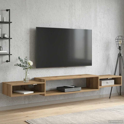 Vegghengt TV-skap Veggmontert Artisan eik 180 x 28 x 21 cm