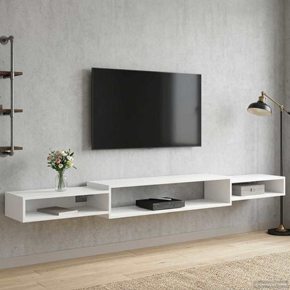 Vegghengt TV-skap Veggmontert Hvit 220 x 28 x 21 cm