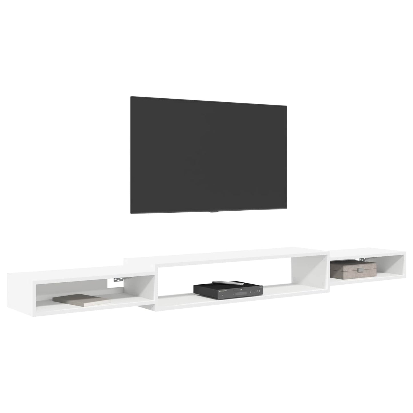 Vegghengt TV-skap Veggmontert Hvit 220 x 28 x 21 cm