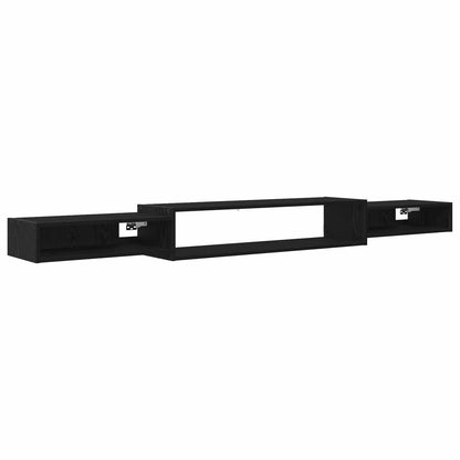 Vegghengt TV-skap Veggmontert Svart eik 220 x 28 x 21 cm