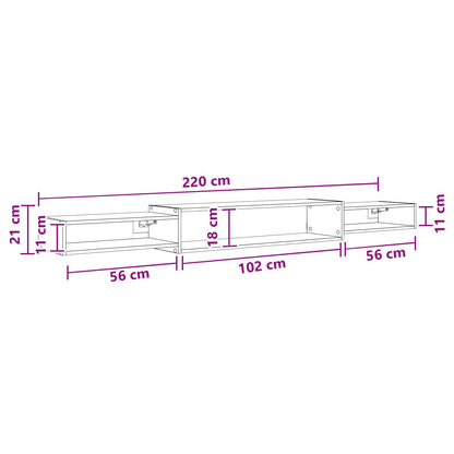 Vegghengt TV-skap Veggmontert Sonoma eik 220 x 28 x 21 cm